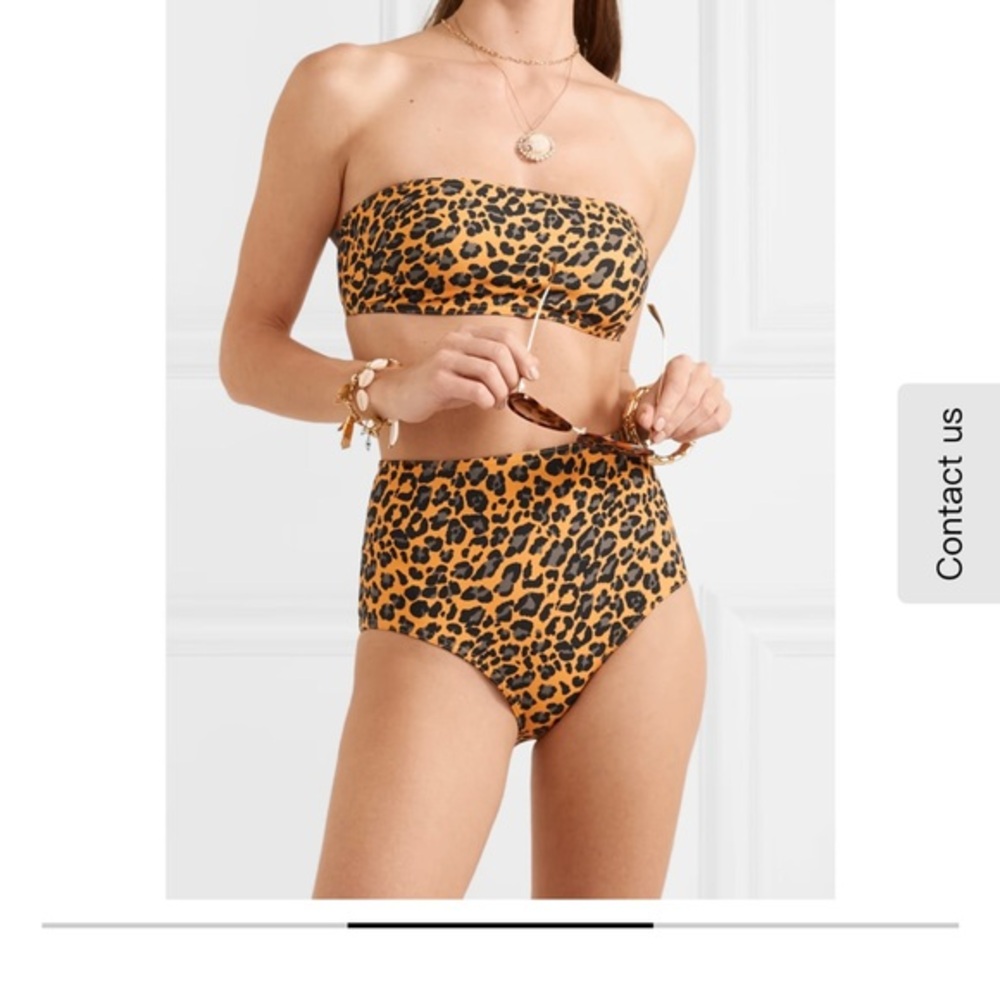 Zimmermann Mustard Leopard Bandeau Bikini Set